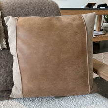 Load image into Gallery viewer, Cotton/Leather Pillow