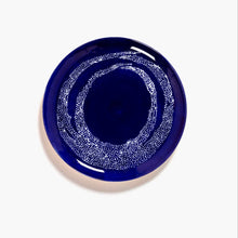Load image into Gallery viewer, Dinner Plate Dark Blue (White Dots)