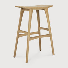 Load image into Gallery viewer, Oak ethnicraft bar osso stool on a white background