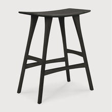 Load image into Gallery viewer, Black oak ethnicraft counter osso stool on a white background