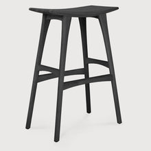 Load image into Gallery viewer, Black oak ethnicraft bar osso stool on a white background