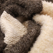 Load image into Gallery viewer, Close up of the cream and brown throw