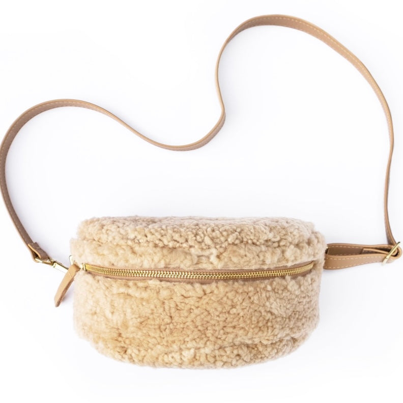 Beis shearling belt bag cheap
