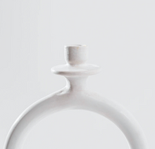 Load image into Gallery viewer, top of the white O candle holder