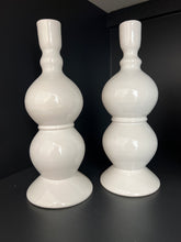 Load image into Gallery viewer, two tafza candle holders on a black shelf