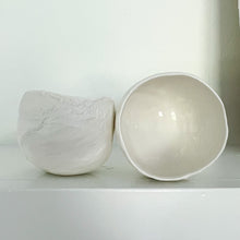 Load image into Gallery viewer, one plaster bowl sitting upright and another one on its side