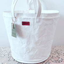 Load image into Gallery viewer, two large white buckets on a bench