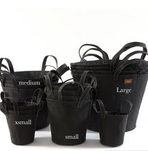 Load image into Gallery viewer, xsmall, small, medium, and large buckets stacked up in a white room