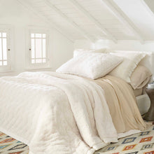 Load image into Gallery viewer, White bed with the white fleece blanket on top