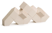 Load image into Gallery viewer, Stacked wooden houses in a white background