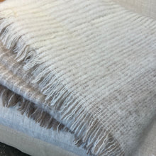 Load image into Gallery viewer, Natural &amp; Flax Thin Striped Blanket
