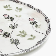 Load image into Gallery viewer, Mirtillo Breakfast Plate w/Nude Colored Flowers

