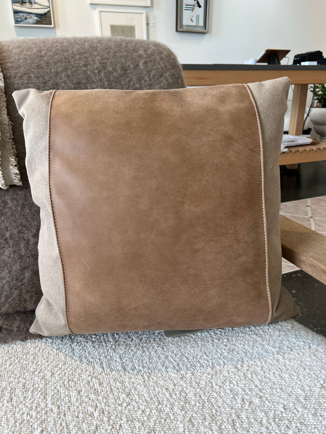Cotton/Leather Pillow