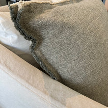 Load image into Gallery viewer, Adelene Grain Sack Olive Pillowcase with Down Insert
