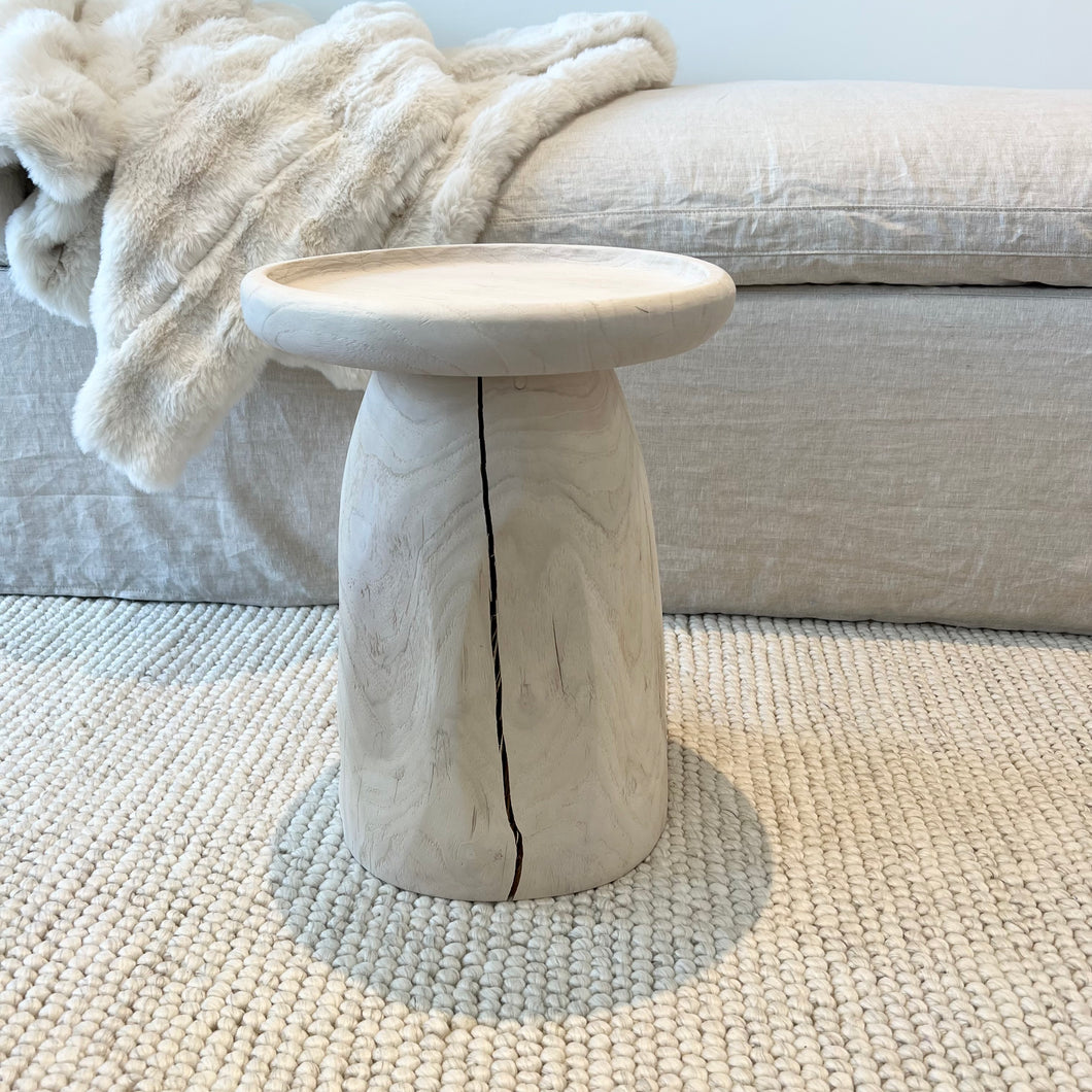 Bleached Side Table 13.5