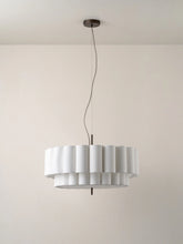 Load image into Gallery viewer, Folia Pendant Large Scalloped Natural Linen Pendant
