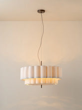 Load image into Gallery viewer, Folia Pendant Large Scalloped Natural Linen Pendant
