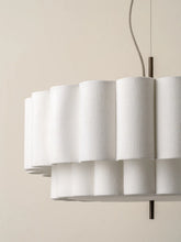Load image into Gallery viewer, Folia Pendant Large Scalloped Natural Linen Pendant
