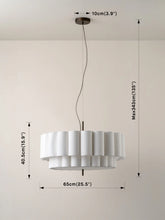 Load image into Gallery viewer, Folia Pendant Large Scalloped Natural Linen Pendant
