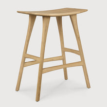Load image into Gallery viewer, Oak ethnicraft counter osso stool on a white background
