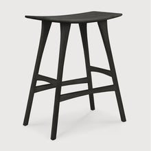 Load image into Gallery viewer, Black oak ethnicraft counter osso stool on a white background
