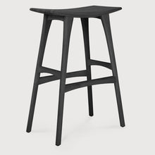 Load image into Gallery viewer, Black oak ethnicraft bar osso stool on a white background
