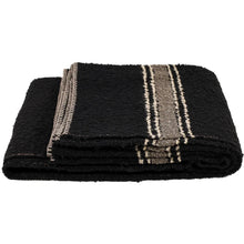 Load image into Gallery viewer, black and mink blanket folded up on a white background
