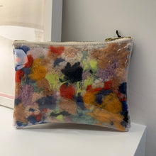 Load image into Gallery viewer, full photo of the colorful pouch on a white shelf
