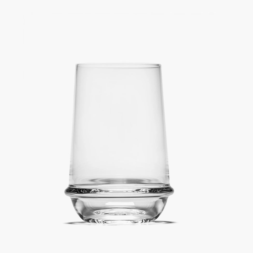 one large glass cup on a white background
