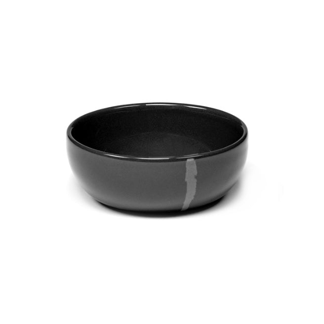 black and grey bowl on a white background