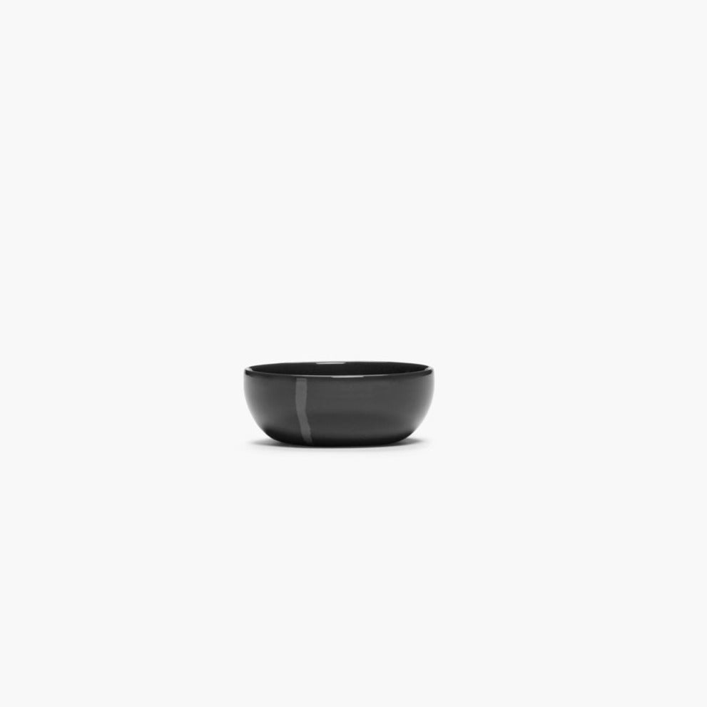 small black and grey bowl on a white background
