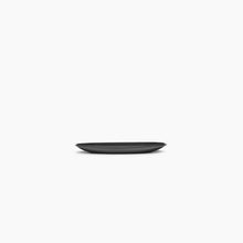 Load image into Gallery viewer, side view of the black saucer for the mug on the white background
