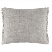 Load image into Gallery viewer, Small grey lumbar pillow on white background
