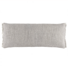 Load image into Gallery viewer, Large grey lumbar pillow on white backrgound
