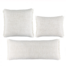 Load image into Gallery viewer, All three sized ivory pillows on a white background
