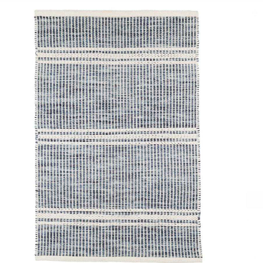 Blue rug on white background