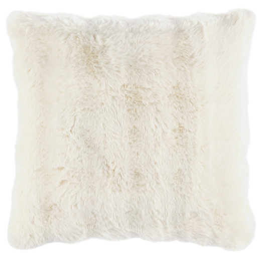 Fab Faux ivory pillow on white background