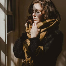 Load image into Gallery viewer, Wearable Wrap-Burnt Yellow (Woven in Ireland)
