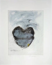 Load image into Gallery viewer, Close up of the black heart print and the white mat
