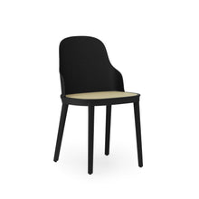 Load image into Gallery viewer, View from front angle of Normann Copenhagen Allez Chair , black with wicker seat,
