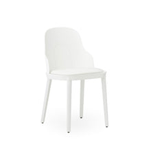 Load image into Gallery viewer, View from front angle of Normann Copenhagen Allez Chair white with leather seat,
