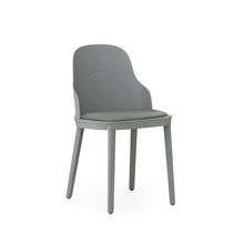 Load image into Gallery viewer, View from front angle of Normann Copenhagen Allez Chair grey with leather seat,

