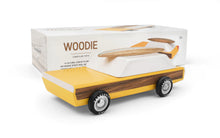 Load image into Gallery viewer, Yellow and wooden toy car from Candylab with the box

