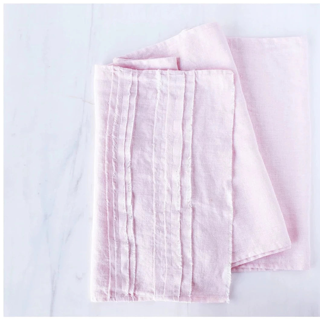 pink table runner folded up