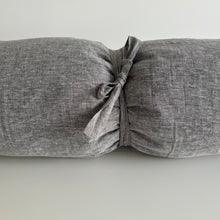 Load image into Gallery viewer, Solid grey pillow rolled up with a tie

