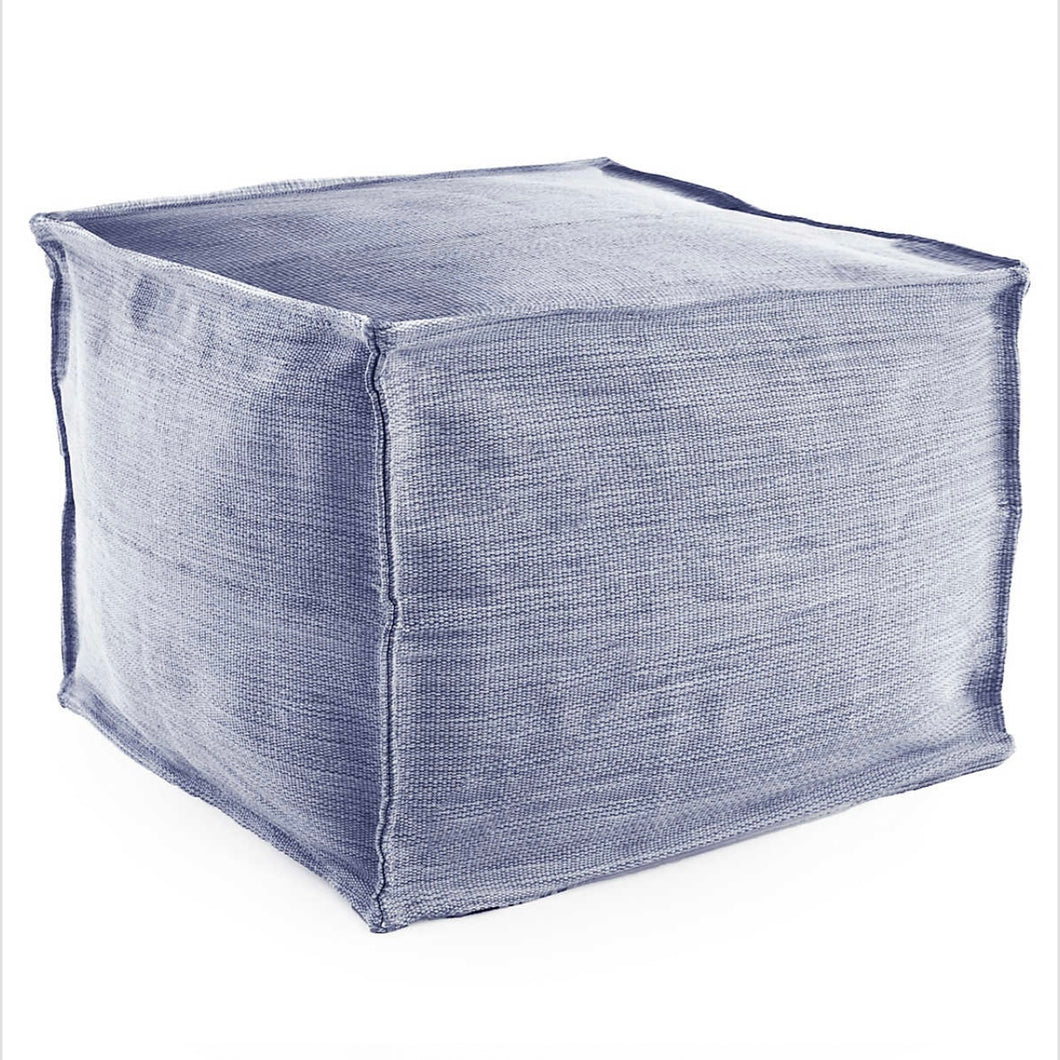 blue square puff on a white background