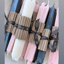 Load image into Gallery viewer, three different colored candles in a row
