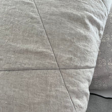 Load image into Gallery viewer, Close up of grey quilted pillow case
