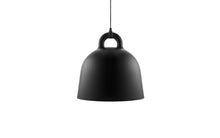 Load image into Gallery viewer, Matte black Normann Copenhagen bell light in a white space
