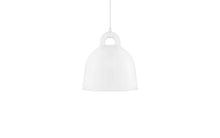 Load image into Gallery viewer, Matte white Normann Copenhagen bell light in a white space
